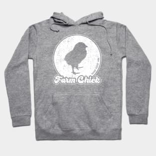 Farm Chick - Retro White Hoodie